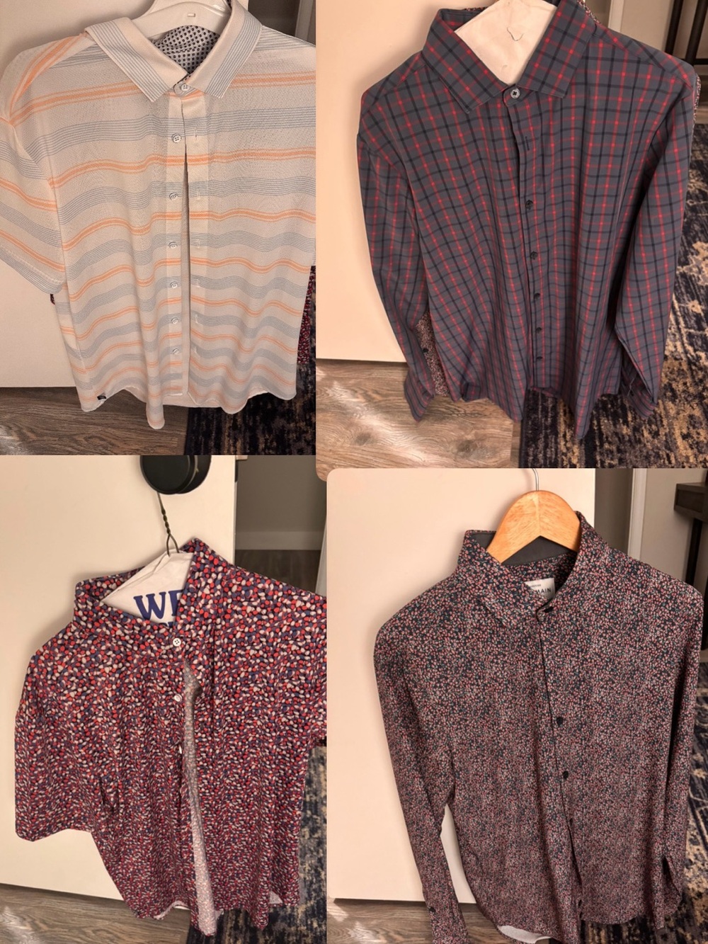 Mizzen+Main Men's Casual Button-Downs in Navy, Red, Cream & Pink Patterns